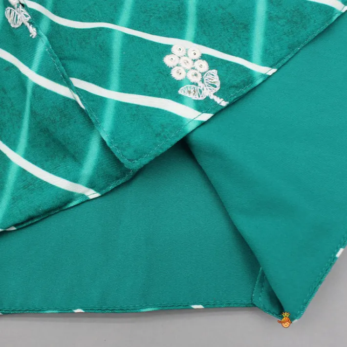 Online Green Asymmetric Printed Embroidered Kurta With Pyjama BOY Indian Ethnic Wear | Ethnic Sets