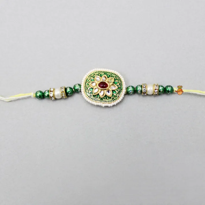 Hot Green Beaded Rakhi BOY Rakhis | Rakhis