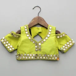 Best Green Embellished Stylish Top And Lehenga With Matching Dupatta Ethnic Wear | Lehengas & Ghagras