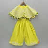 New Green Embroidered And Embellished Cape Attached Top With Flared Palazzo Ethnic Wear | Palazzos & Shararas