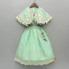 Discount Green Embroidered And Embellished Cape Attached Top With Flared Lehenga Ethnic Wear | Lehengas & Ghagras
