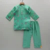 Hot Green Embroidered Kurta And Pyjama BOY Twinning Sets | Indian Ethnic Wear