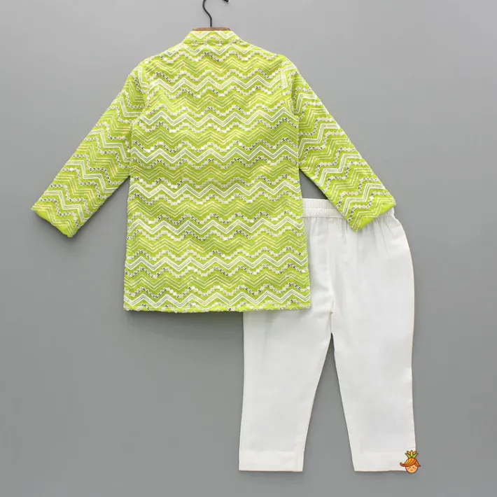 Best Green Embroidered Kurta And Pyjama BOY Indian Ethnic Wear | Ethnic Sets