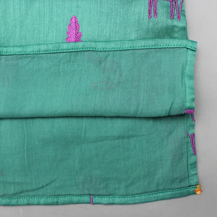 Hot Green Embroidered Kurta And Pyjama BOY Twinning Sets | Indian Ethnic Wear