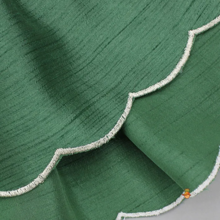 Hot Green Embroidered Kurti And Tulip Dhoti Ethnic Wear | Dhotis & Patialas