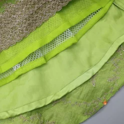 Best Green Embroidered Lacework Top With Lehenga And Attached Dupatta Ethnic Wear | Lehengas & Ghagras