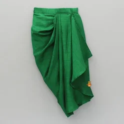 Fashion Green Embroidered Peplum Top And Stylish Dhoti Skirt Ethnic Wear | Dhotis & Patialas