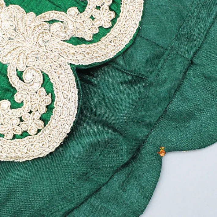 Fashion Green Embroidered Peplum Top And Stylish Dhoti Skirt Ethnic Wear | Dhotis & Patialas