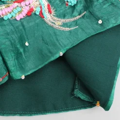 Hot Green Embroidered Stylish Collar Neck Top And Lehenga Ethnic Wear | Lehengas & Ghagras
