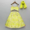 Discount Green Floral Printed Strappy Top And Lehenga With Dupatta Twinning Sets | Ethnic Wear