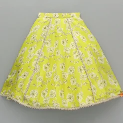 Discount Green Floral Printed Strappy Top And Lehenga With Dupatta Twinning Sets | Ethnic Wear