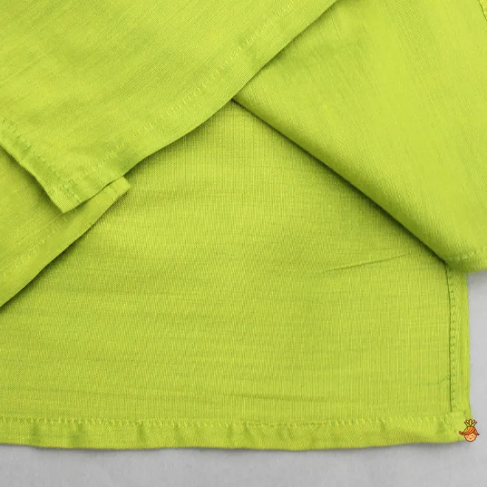 Fashion Green Gota Lace Detailed Kurta With Dhoti BOY Indian Ethnic Wear | Ethnic Sets