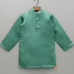 Hot Green Kurta And Embroidered Jacket With Pyjama BOY Indian Ethnic Wear | Ethnic Sets
