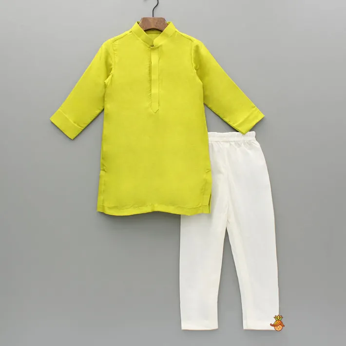 Outlet Green Kurta And Floral Printed Jacket With Churidar BOY Twinning Sets | Indian Ethnic Wear
