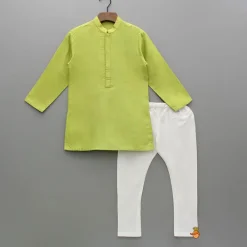 New Green Kurta With Bird Embroidered Jacket And Pyjama BOY Indian Ethnic Wear | Ethnic Sets