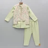 Fashion Green Kurta With Embroidered Jacket And Pyjama BOY Indian Ethnic Wear | Ethnic Sets
