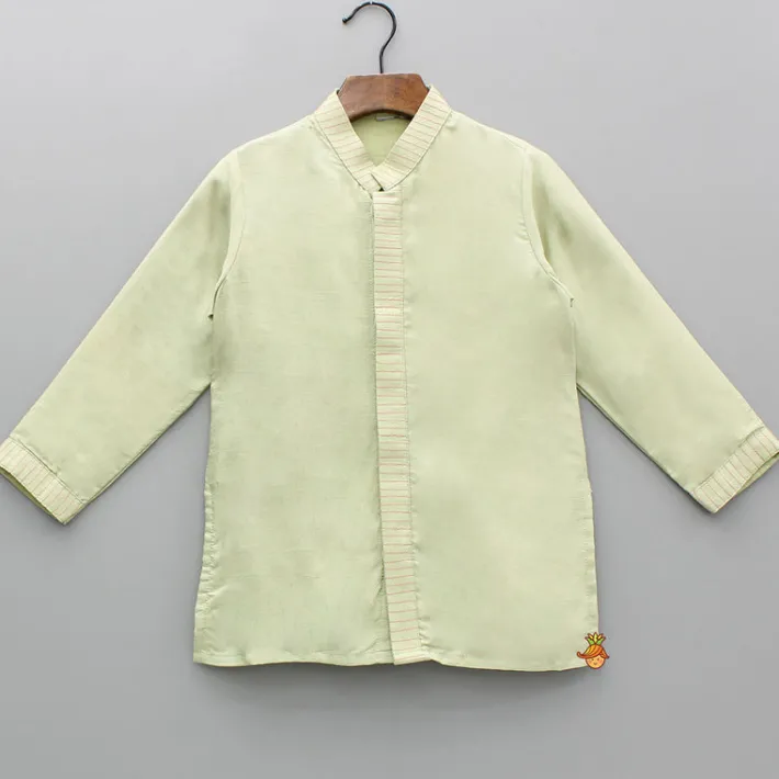 Fashion Green Kurta With Embroidered Jacket And Pyjama BOY Indian Ethnic Wear | Ethnic Sets