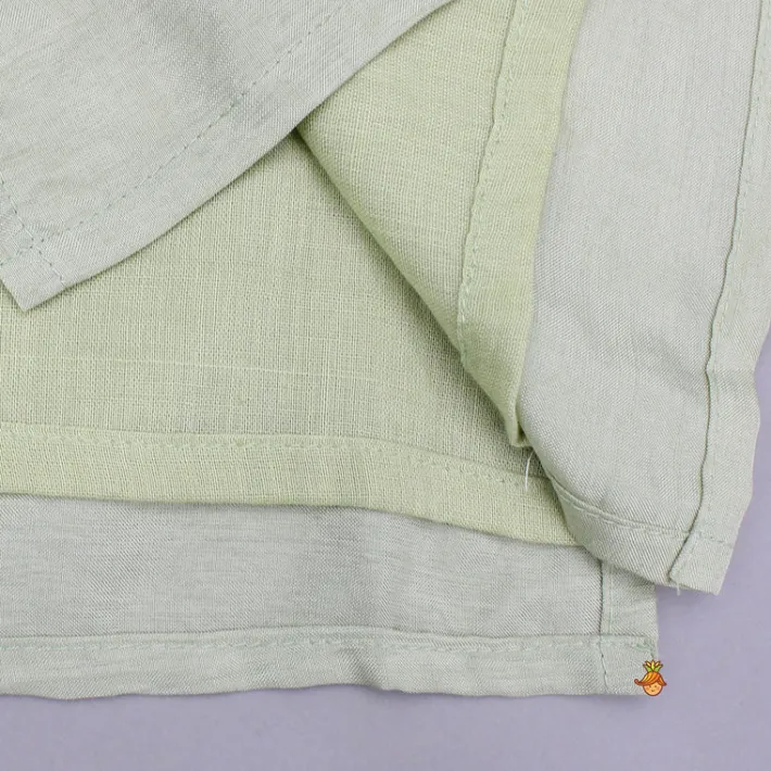 Fashion Green Kurta With Embroidered Jacket And Pyjama BOY Indian Ethnic Wear | Ethnic Sets