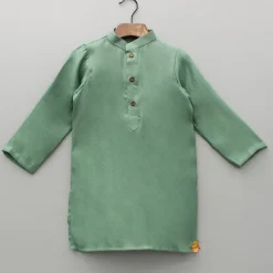 Discount Green Kurta With Printed Jacket And Pyjama BOY Indian Ethnic Wear | Ethnic Sets
