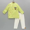 Best Green Multicolour Embroidered Kurta And Pyjama BOY Indian Ethnic Wear | Ethnic Sets