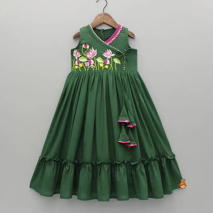 Discount Green Multicolour Floral Embroidered Kurti Ethnic Wear | Kurtis & Jumpsuits