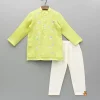 Clearance Green Multicolour Floral Embroidered Kurta And Pyjama BOY Indian Ethnic Wear | Ethnic Sets