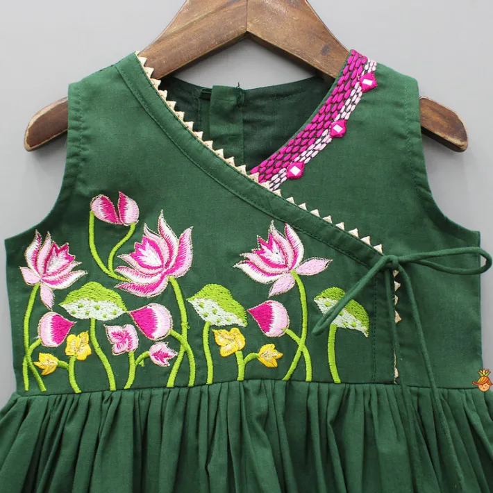 Discount Green Multicolour Floral Embroidered Kurti Ethnic Wear | Kurtis & Jumpsuits