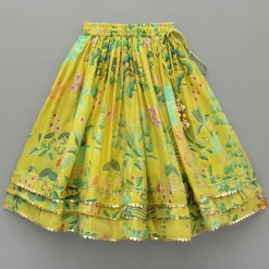 Discount Green Multicolour Floral Printed Top And Lehenga Ethnic Wear | Lehengas & Ghagras