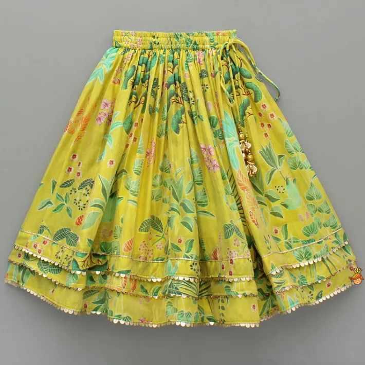Discount Green Multicolour Floral Printed Top And Lehenga Ethnic Wear | Lehengas & Ghagras