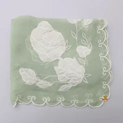 Outlet Green Organza Floral Applique Embroidered Dupatta Ethnic Wear