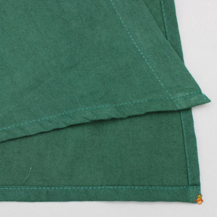 Hot Green Pleated Asymmetric Stylish Kurta With Pant BOY Indian Ethnic Wear | Ethnic Sets