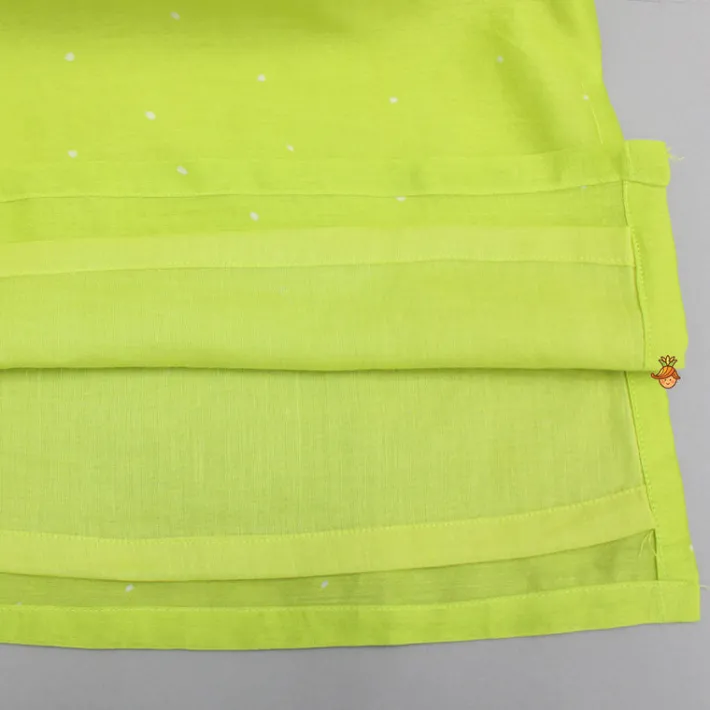 Hot Green Polka Dot Embroidered Kurta With Pyjama BOY Indian Ethnic Wear | Ethnic Sets