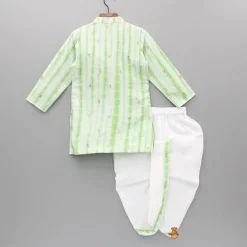 New Green Printed Embroidered Kurta With Dhoti BOY Indian Ethnic Wear | Ethnic Sets