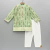 Fashion Green Printed Kurta And Pyjama BOY Twinning Sets | Indian Ethnic Wear