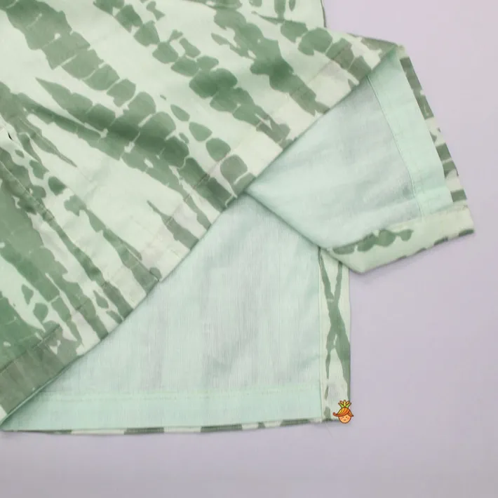 Best Green Shibori Printed Kurta With Embroidered Jacket And Churidar BOY Twinning Sets | Indian Ethnic Wear
