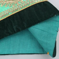 Discount Green Velvet Embroidered Strappy Top And Lehenga With Fringed Dupatta Ethnic Wear | Lehengas & Ghagras