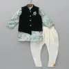 Fashion Green Velvet Jacket With Floral Printed Kurta And Churidar BOY Indian Ethnic Wear | Ethnic Sets