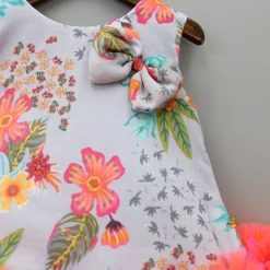 Outlet Grey Floral Printed Dress With Ruffle Hem Dresses & Sets | Dresses