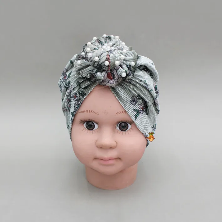 New Grey Floral Printed Embellished Head Band Hair Accessories | Head Bands