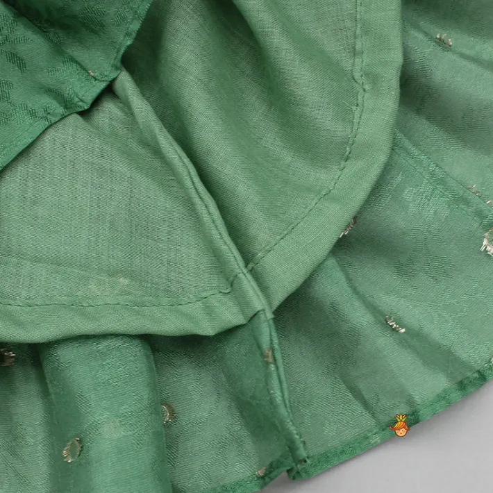 Online Halter Neck Embroidered Green Kurti Ethnic Wear | Kurtis & Jumpsuits