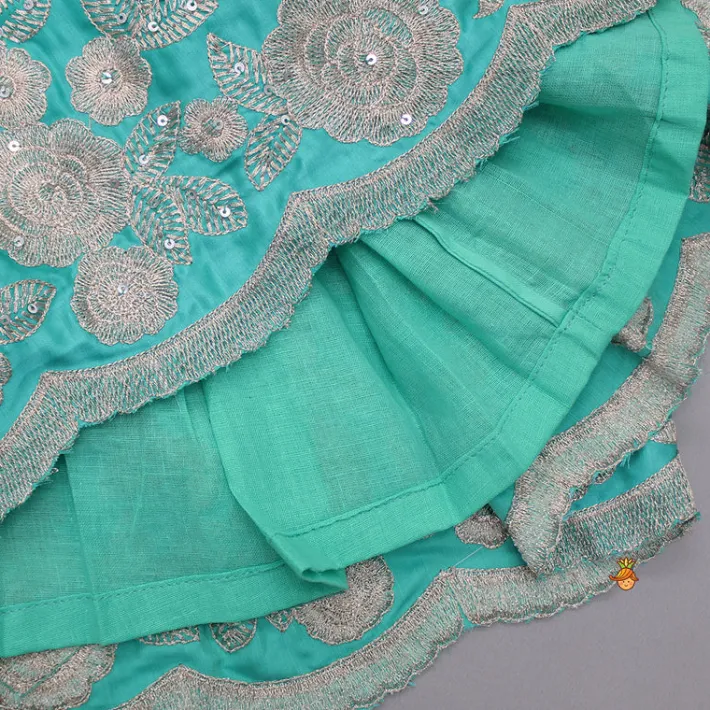 Hot Halter Neck Embroidered Top With Embroidered Lehenga Ethnic Wear | Lehengas & Ghagras