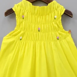 Clearance Halter Neck Embroidered Yellow Dress Dresses & Sets | Dresses