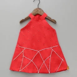 Best Halter Neck Red Short Kurti And Tulip Dhoti Pant Ethnic Wear | Dhotis & Patialas
