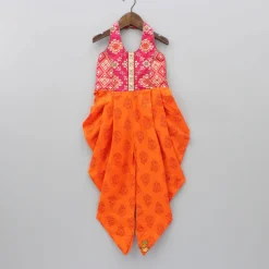 Best Halterneck Dhoti Style Printed Jumpsuit Ethnic Wear | Kurtis & Jumpsuits