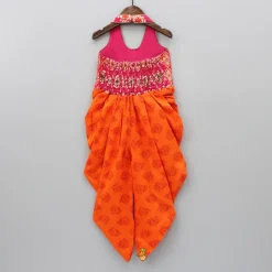 Best Halterneck Dhoti Style Printed Jumpsuit Ethnic Wear | Kurtis & Jumpsuits