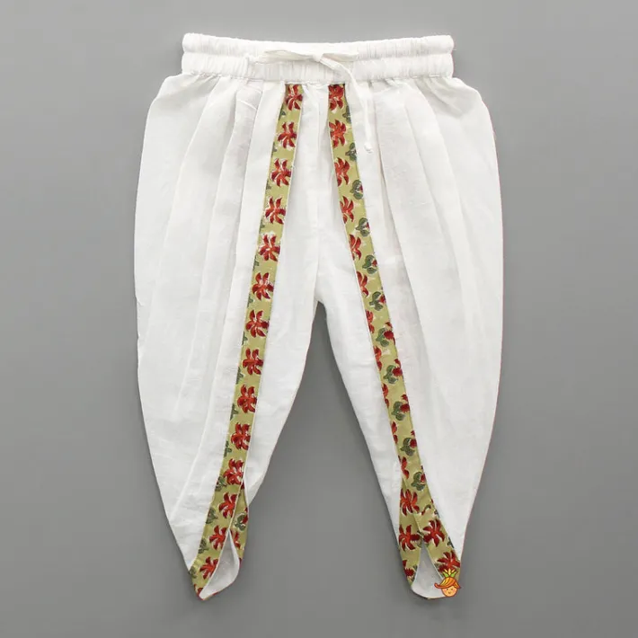 Fashion Hand Block Floral Printed Sage Green Top With Dhoti Ethnic Wear | Dhotis & Patialas