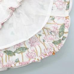 Sale Hand Block Floral Printed Pink Frilly Sleeves Top And Lehenga Ethnic Wear | Lehengas & Ghagras