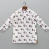 Sale Hand Block Jeep Printed Off White Kurta BOY Indian Ethnic Wear | Kurtas