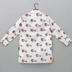Sale Hand Block Jeep Printed Off White Kurta BOY Indian Ethnic Wear | Kurtas