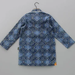 Outlet Hand Block Printed Blue Kurta BOY Indian Ethnic Wear | Kurtas